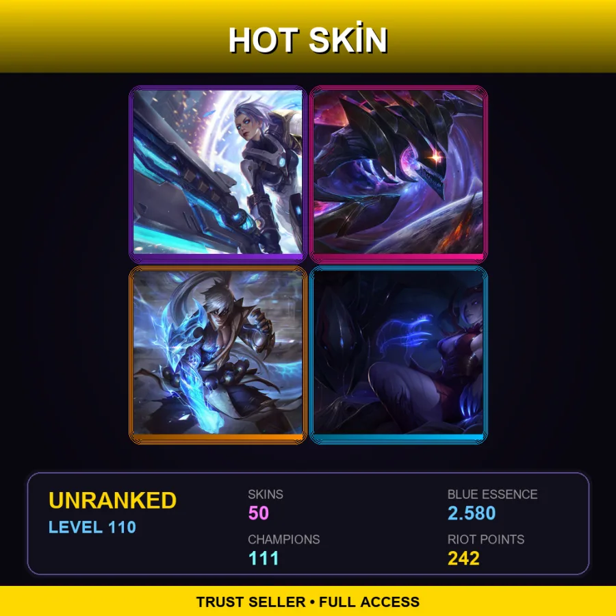 EUNE | Lv110 | Unranked | 50 Skin | 111 Champ — Djinn Malzahar