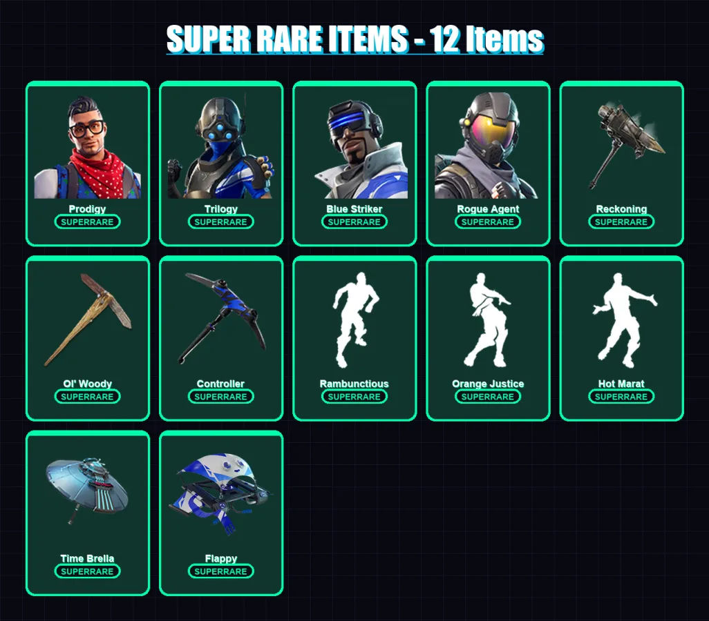 [PS4/PS5/XBOX/PC] | Prodigy | Trilogy | Blue Striker | Rogue Agent | Zenith | 81 skin | 84 pickaxe | 97 emote | 83 glider | Lv1321
