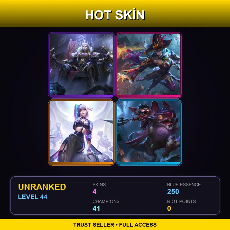 EUW | Lv44 | Unranked | 4 Skin | 41 Champ