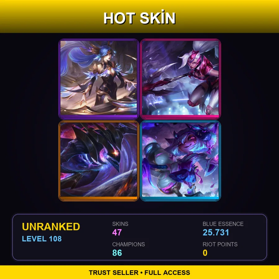 EUNE | Lv108 | Unranked | 47 Skin | 86 Champ