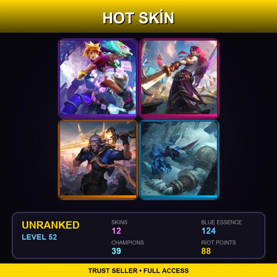 EUNE | Lv52 | Unranked | 12 Skin | 39 Champ