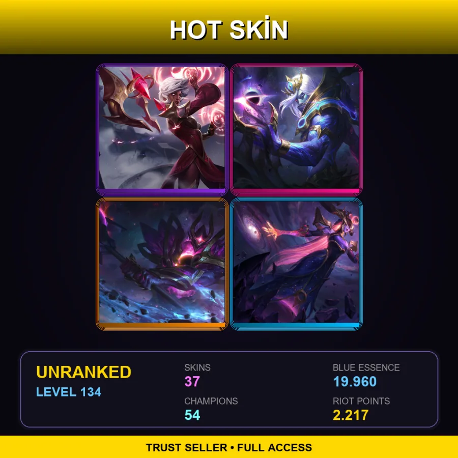 LAS | Lv134 | Unranked | 37 Skin | 54 Champ