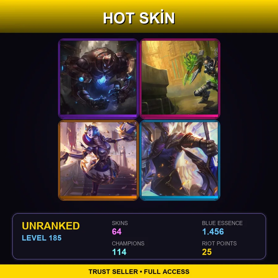 SG | Lv185 | Unranked | 64 Skin | 114 Champ