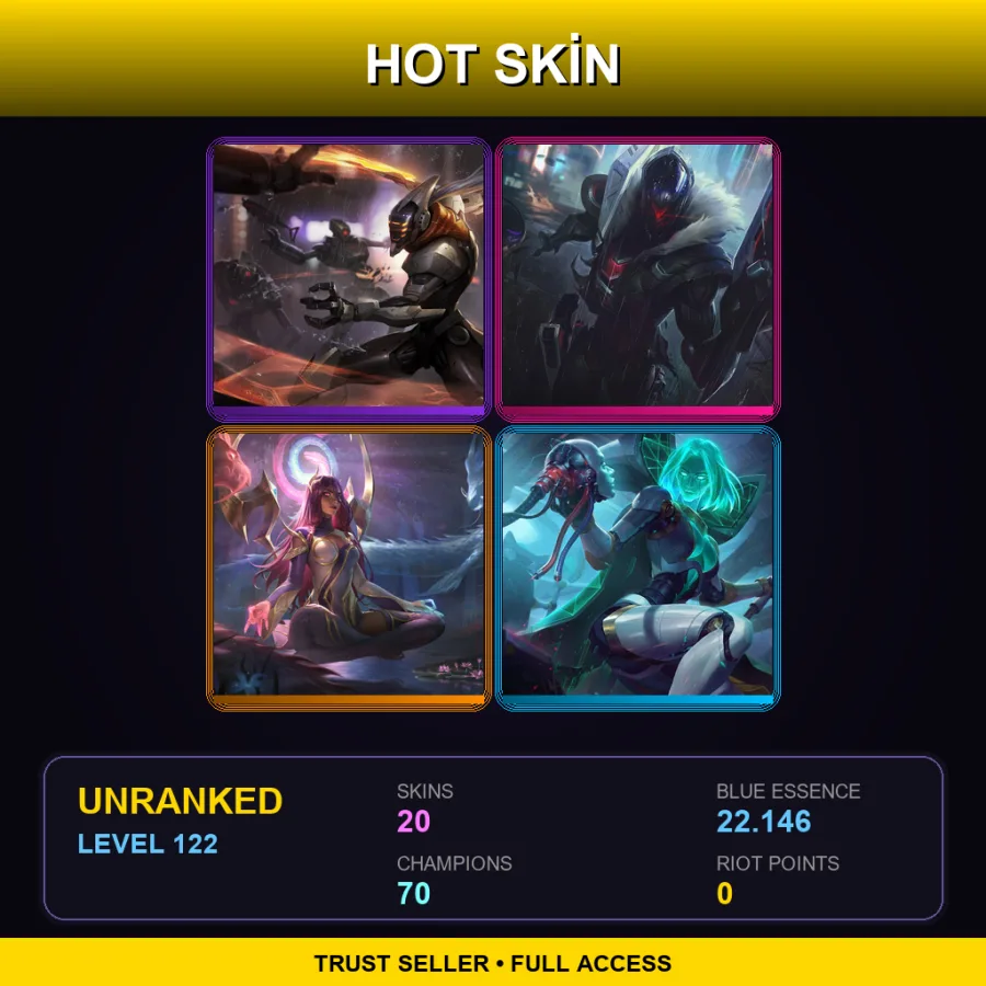 LAN | Lv122 | Unranked | 20 Skin | 70 Champ — Skt T1 Nami