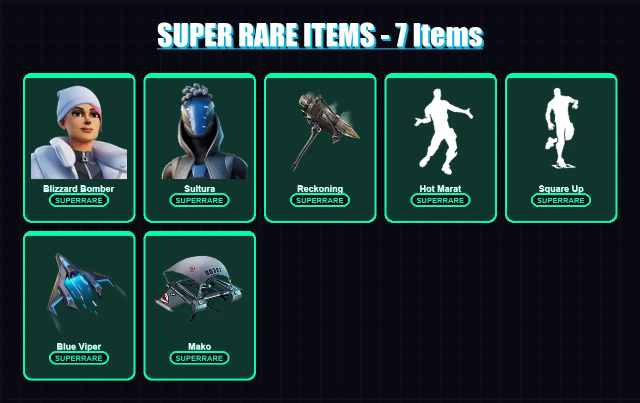 [PC/XBOX/PSN] | Blizzard Bomber | Sultura | Predator | Calamity | Dire | 59 skin | 87 pickaxe | 74 emote | 77 glider | Lv1395