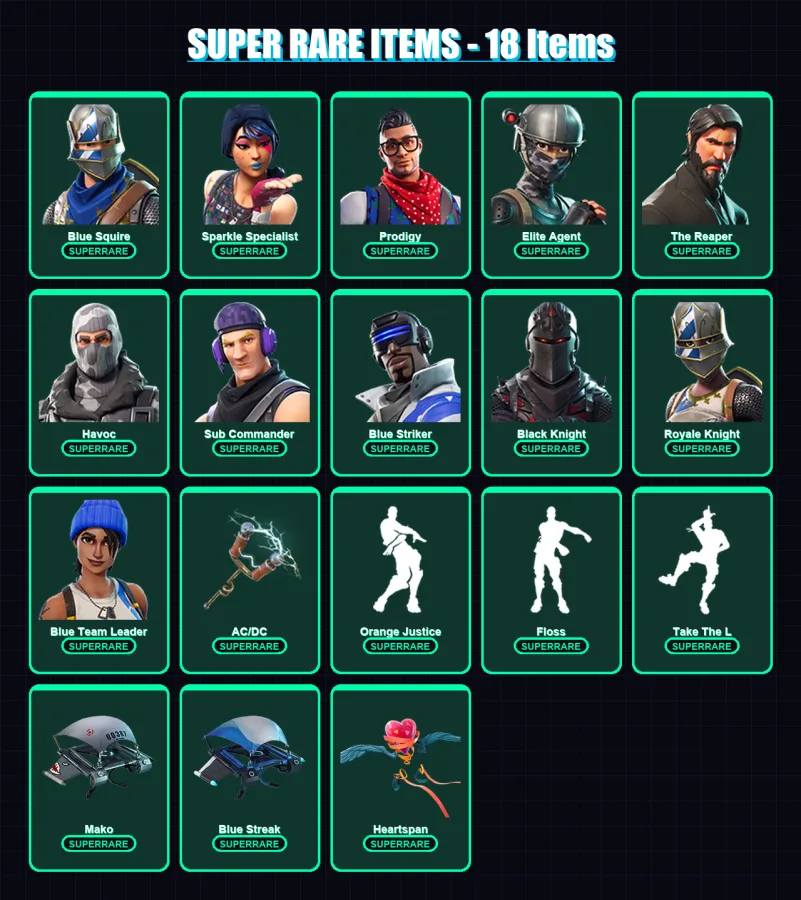 [PS4/PS5/XBOX/PC] | Blue Squire | Sparkle Specialist | Prodigy | Elite Agent | The Reaper | 215 skin | 225 pickaxe | 218 emote | 129 glider | Lv1953