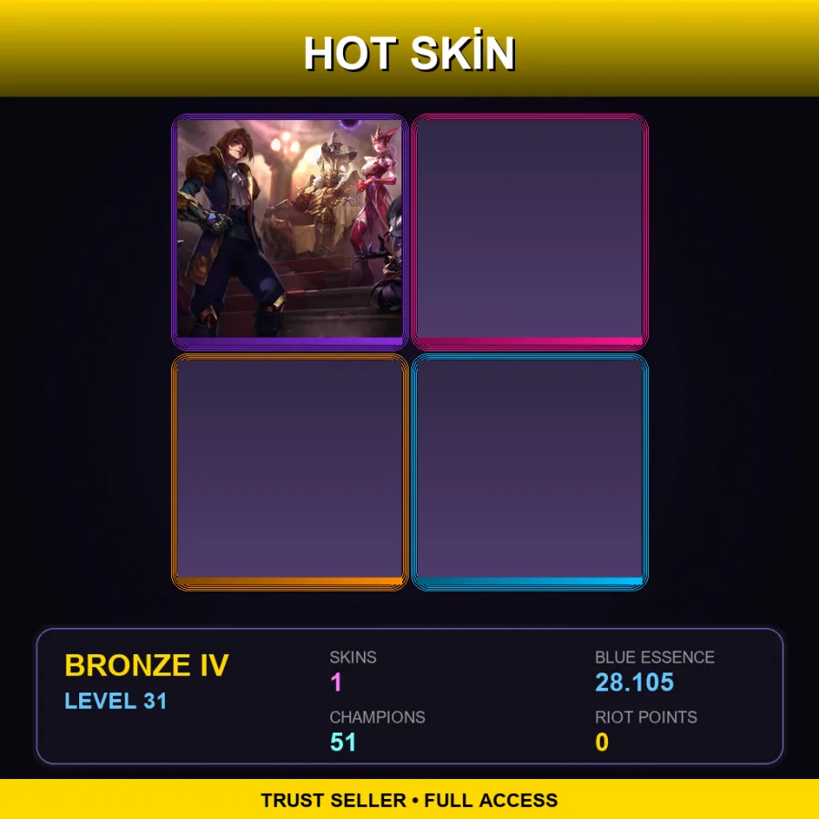 TR | Lv31 | Bronze IV | 1 Skin | 51 Champ