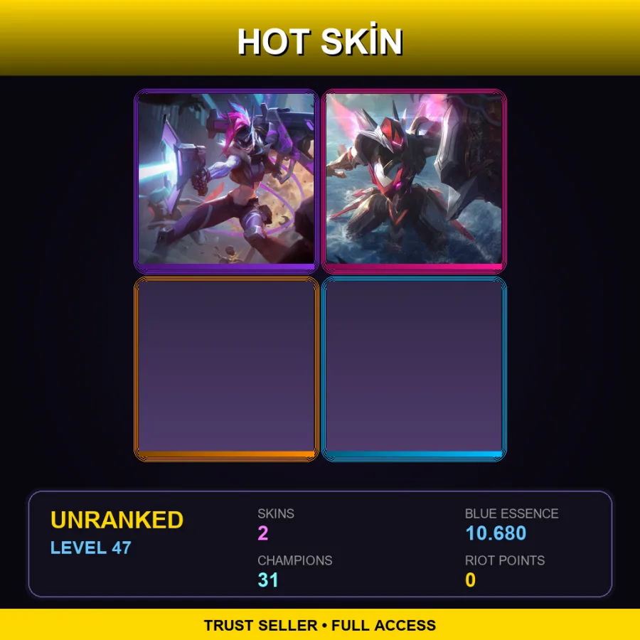 EUNE | Lv47 | Unranked | 2 Skin | 31 Champ — LoL account