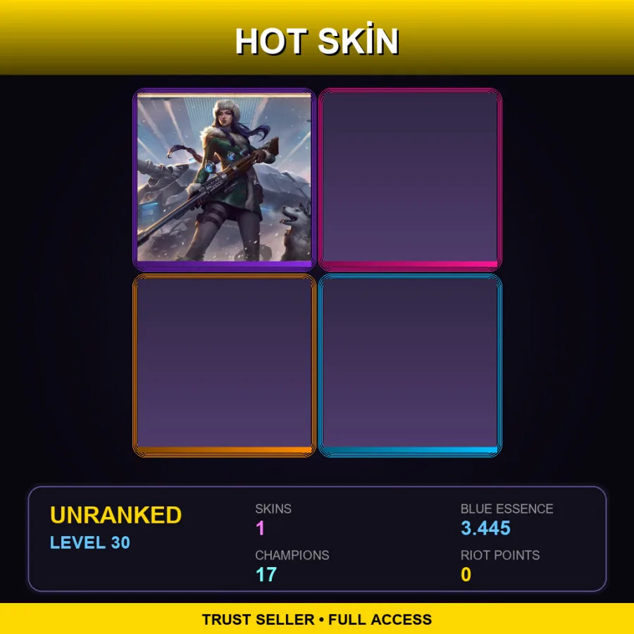RU | Lv30 | Unranked | 1 Skin | 17 Champ