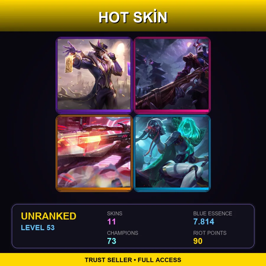 NA | Lv53 | Unranked | 11 Skin | 73 Champ — LoL account