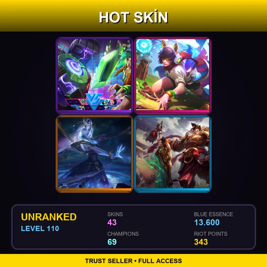 EUW | Lv110 | Unranked | 43 Skin | 69 Champ