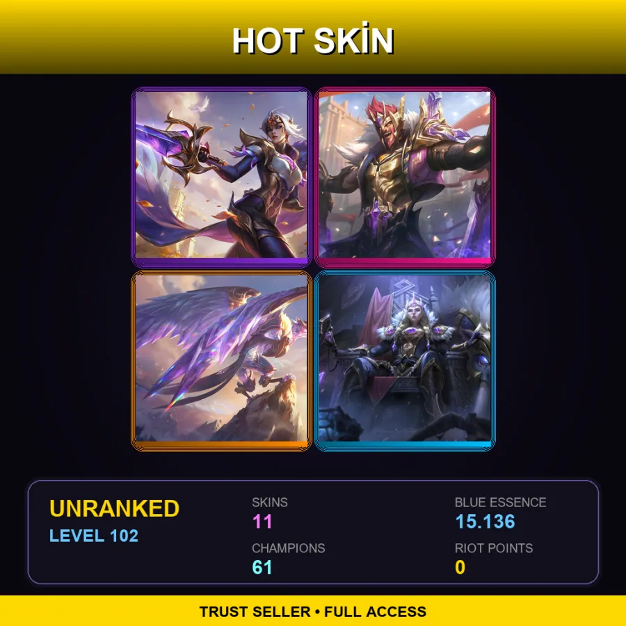 EUW | Lv102 | Unranked | 11 Skin | 61 Champ — Hired Gun Lucian