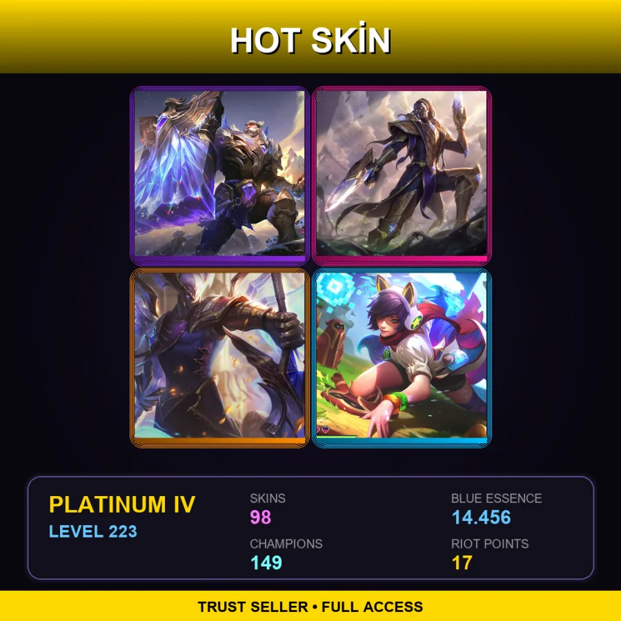 EUNE | Lv223 | Platinum IV | 98 Skin | 149 Champ