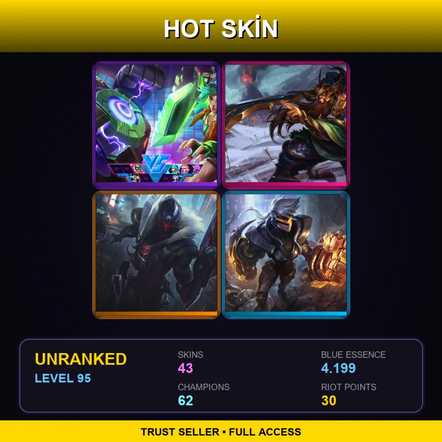 LAS | Lv95 | Unranked | 43 Skin | 62 Champ
