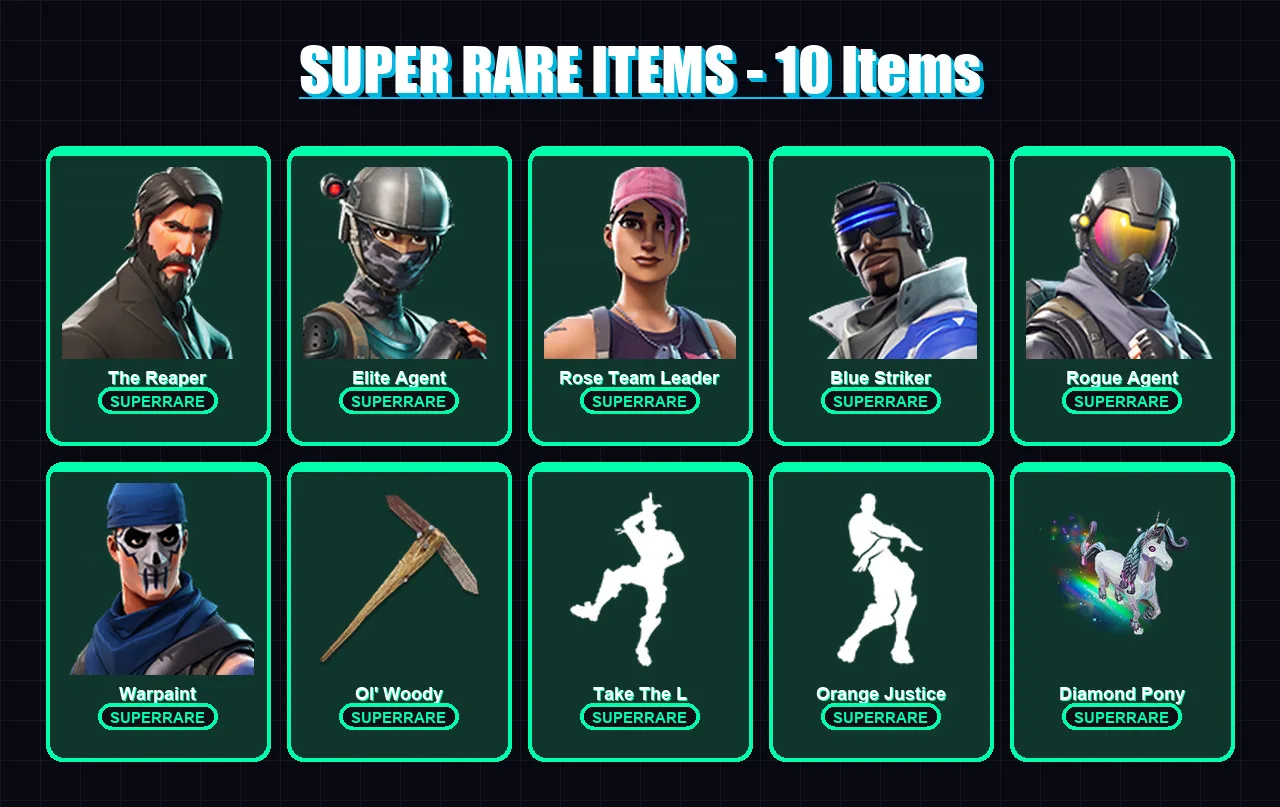 [PC/PSN] | The Reaper | Elite Agent | Rose Team Leader | Blue Striker | Rogue Agent | 75 skin | 68 pickaxe | 45 emote | 58 glider | Lv788