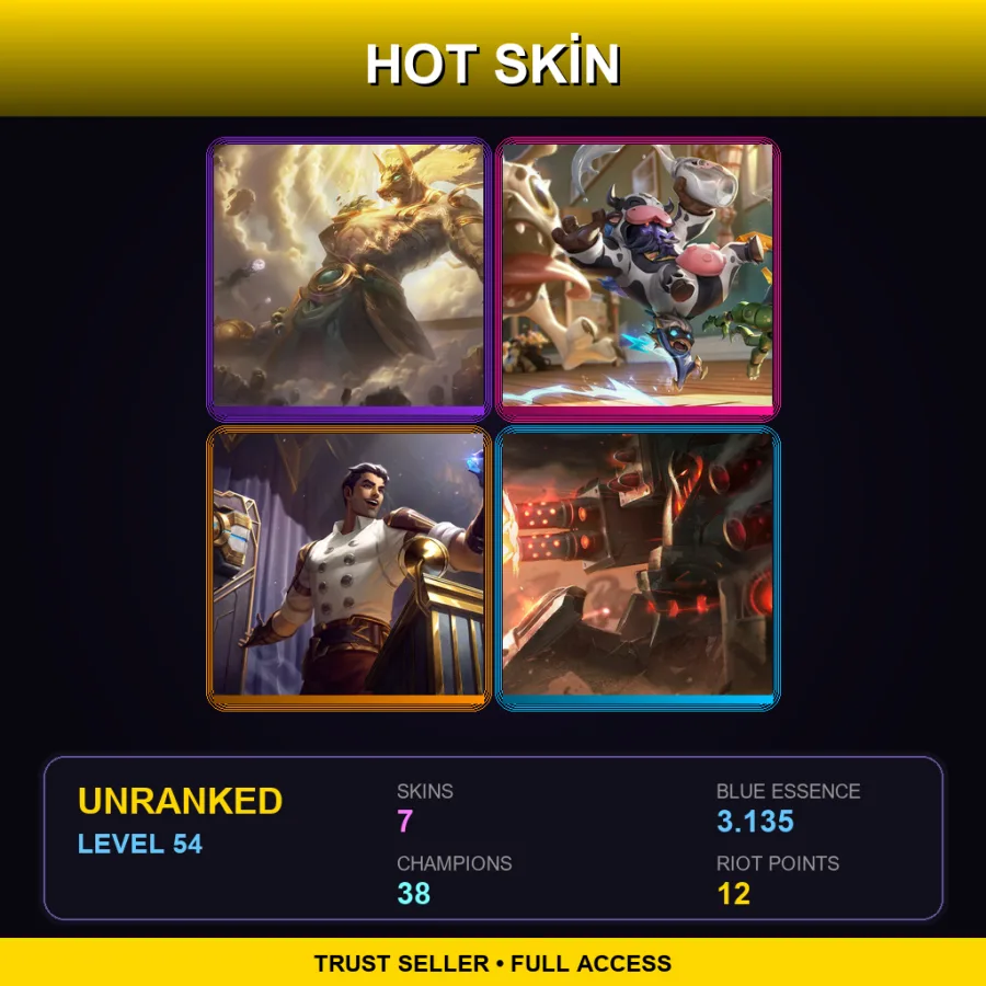 LAS | Lv54 | Unranked | 7 Skin | 38 Champ