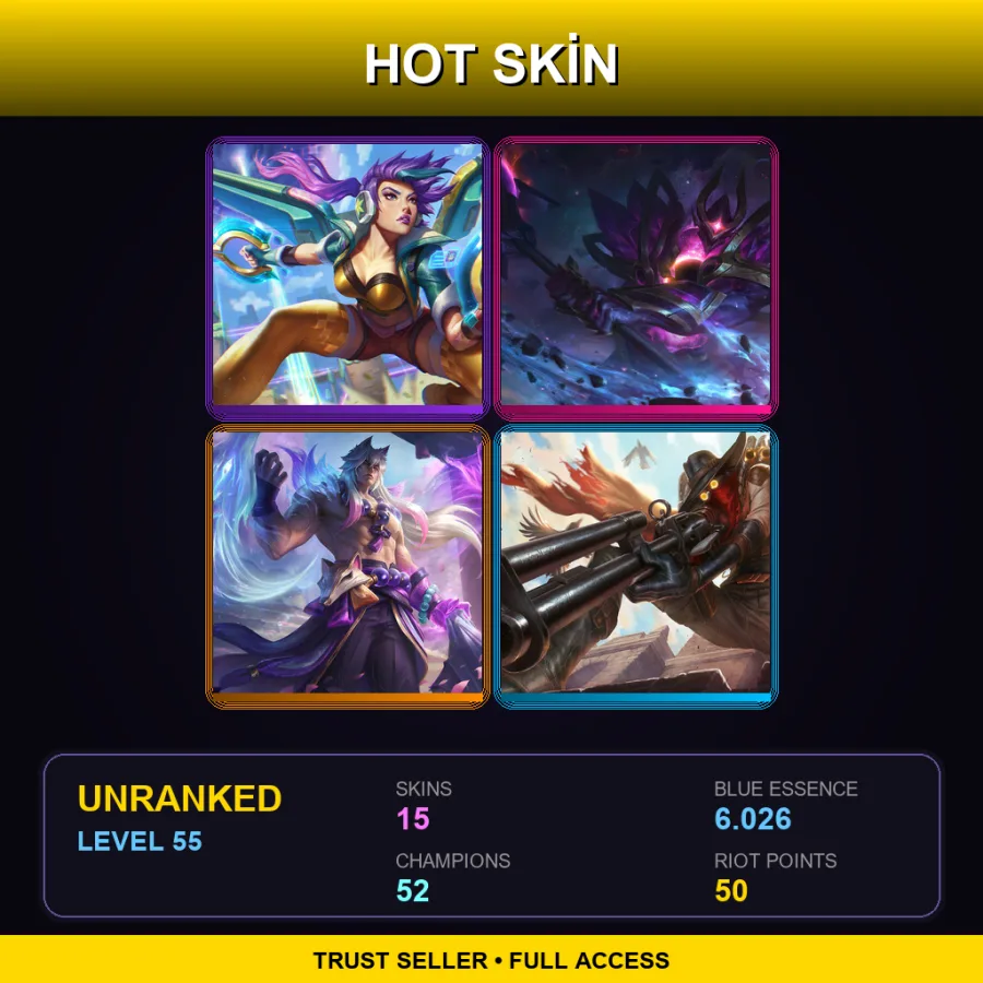 BR | Lv55 | Unranked | 15 Skin | 52 Champ