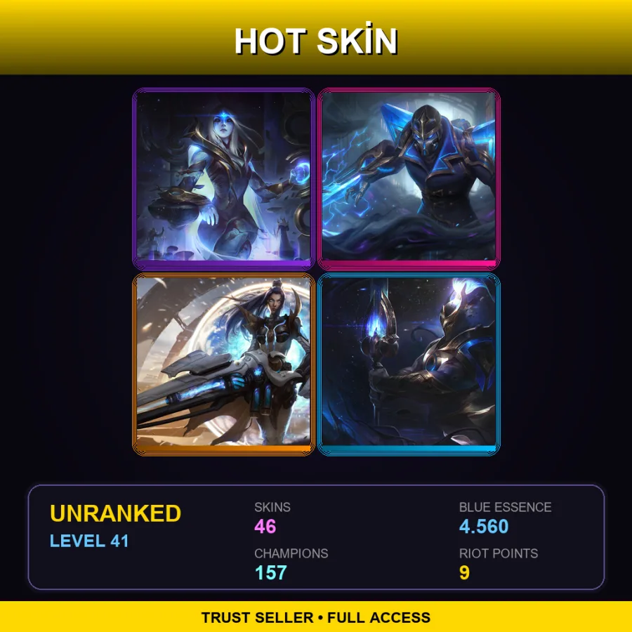 VN | Lv41 | Unranked | 46 Skin | 157 Champ — LoL account