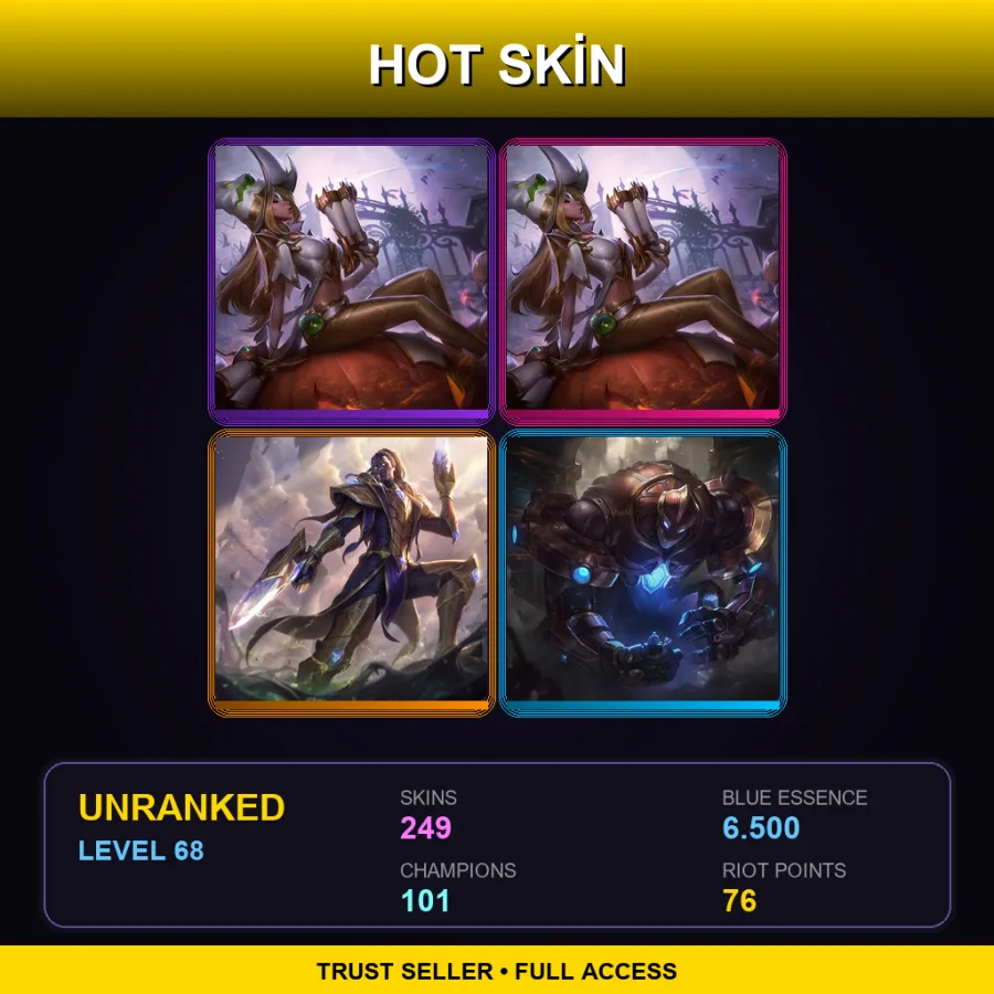 LAN | Lv68 | Unranked | 249 Skin | 101 Champ