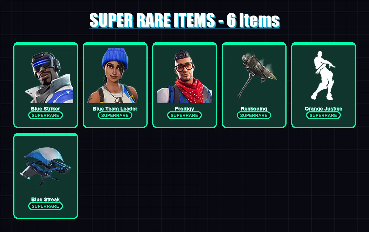 [PS4/PS5/XBOX/PC] | Blue Striker | Blue Team Leader | Prodigy | Drift | Rox | 48 skin | 43 pickaxe | 52 emote | 54 glider | Lv733 — Fortnite account