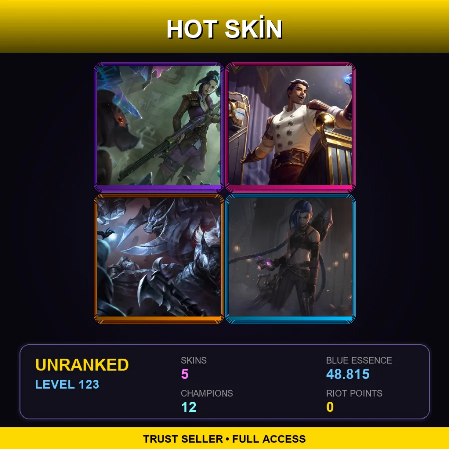 EUW | Lv123 | Unranked | 5 Skin | 12 Champ