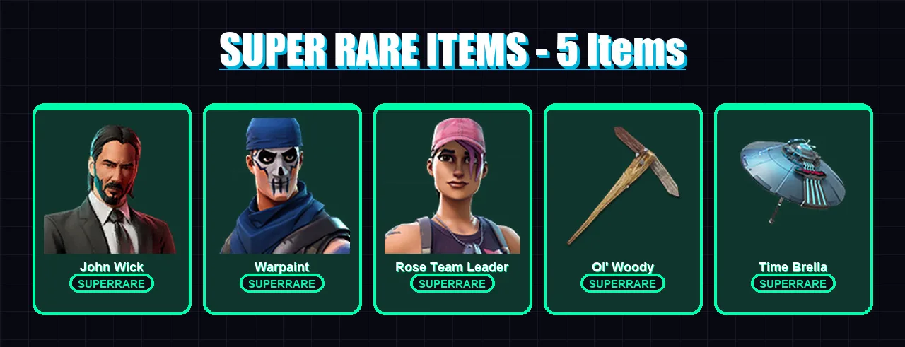 [PC/XBOX/PSN] | John Wick | Warpaint | Rose Team Leader | Ark | The Imagined | 164 skin | 155 pickaxe | 95 emote | 109 glider | Lv1618 — Fortnite account