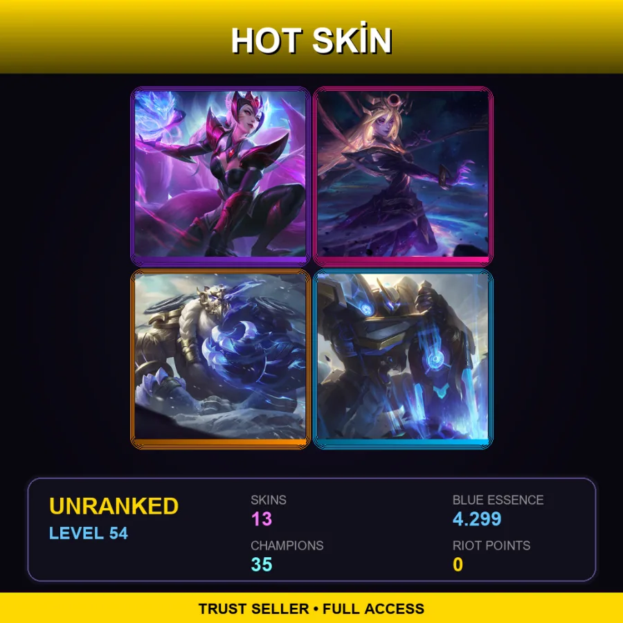 LAN | Lv54 | Unranked | 13 Skin | 35 Champ