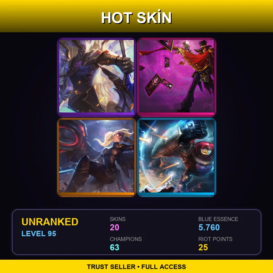EUNE | Lv95 | Unranked | 20 Skin | 63 Champ — Temple Jax