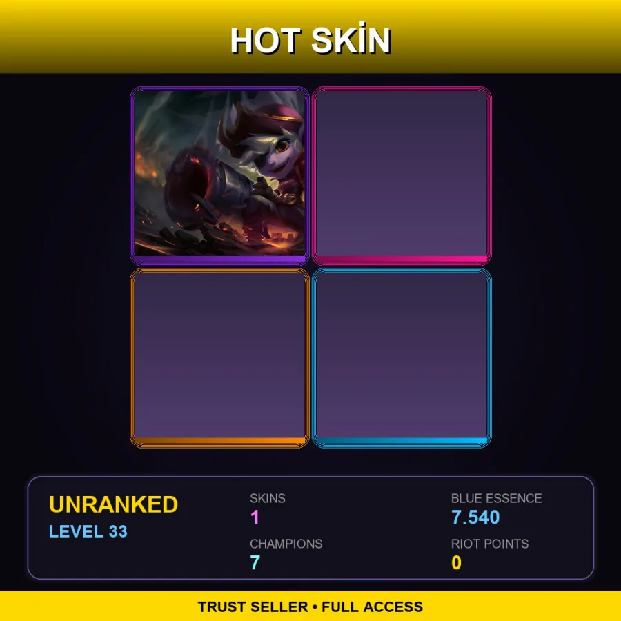 LAN | Lv33 | Unranked | 1 Skin | 7 Champ