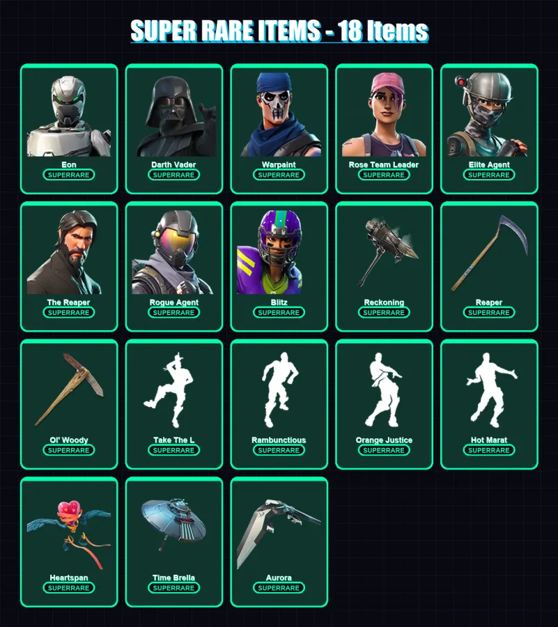 [PC/PSN] | Eon | Darth Vader | Warpaint | Rose Team Leader | Elite Agent | 295 skin | 256 pickaxe | 267 emote | 220 glider | Lv3396