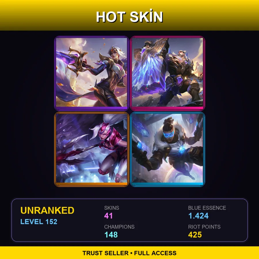 RU | Lv152 | Unranked | 41 Skin | 148 Champ — LoL account