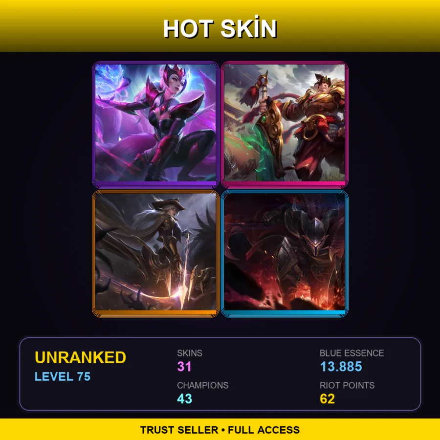 LAS | Lv75 | Unranked | 31 Skin | 43 Champ