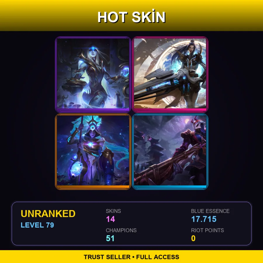 EUNE | Lv79 | Unranked | 14 Skin | 51 Champ with Lux
