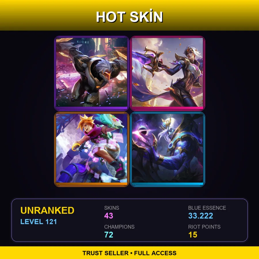 RU | Lv121 | Unranked | 43 Skin | 72 Champ