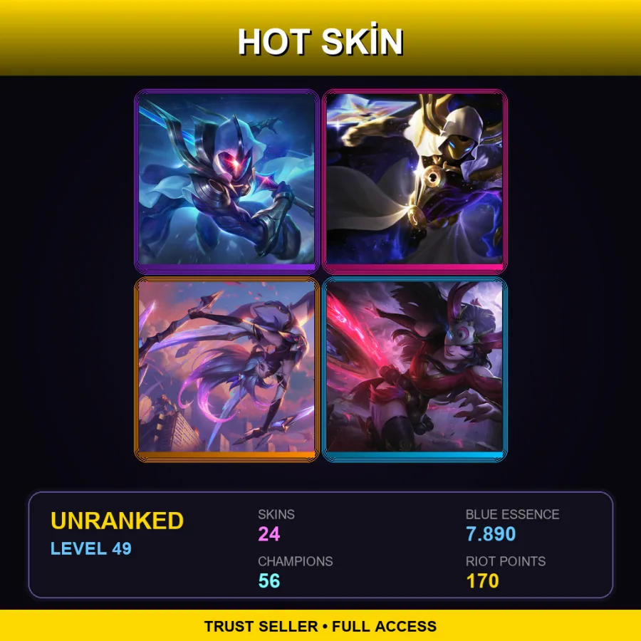 EUNE | Lv49 | Unranked | 24 Skin | 56 Champ