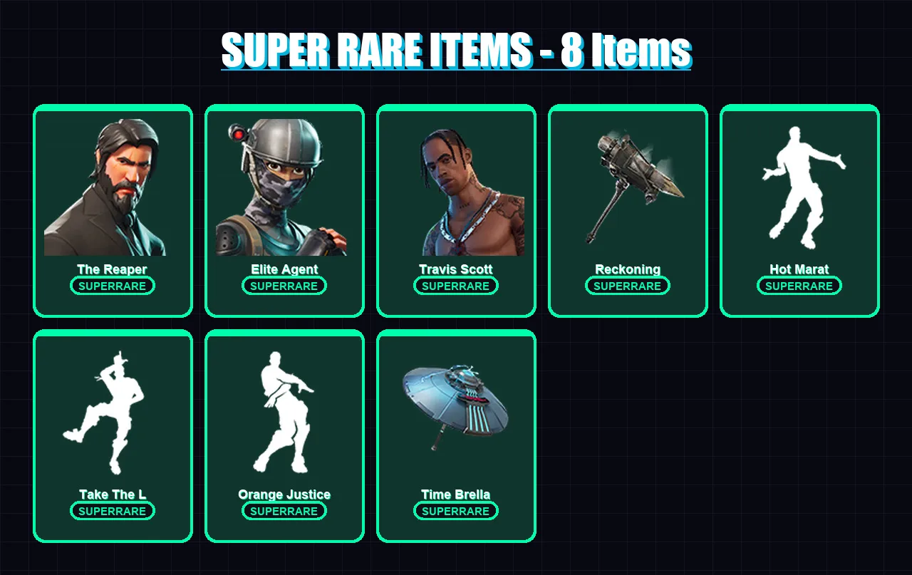 [PS4/PS5/XBOX/PC] | The Reaper | Elite Agent | Travis Scott | Ragnarok | Midas | 86 skin | 113 pickaxe | 103 emote | 114 glider | Lv2127