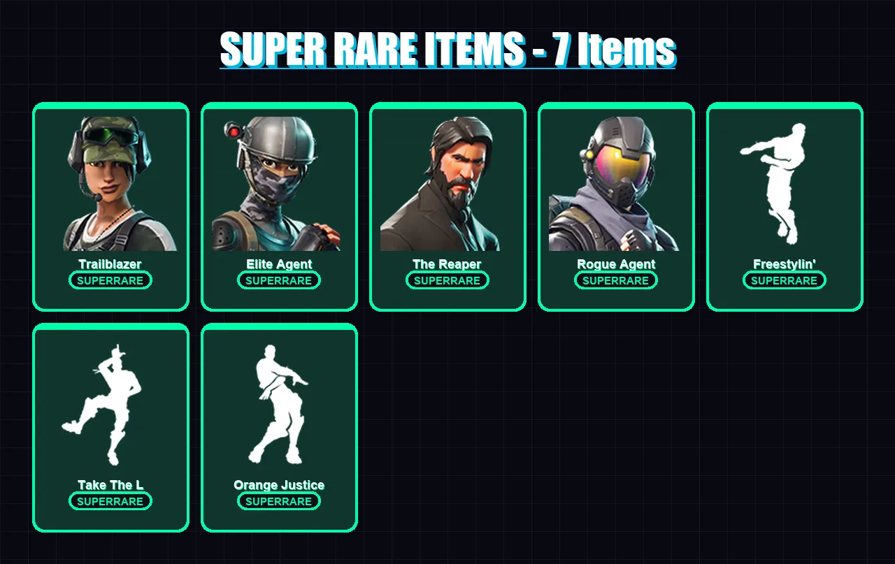 [PS4/PS5/XBOX/PC] | Trailblazer | Elite Agent | The Reaper | Rogue Agent | Valor | 21 skin | 11 pickaxe | 24 emote | 14 glider | Lv219