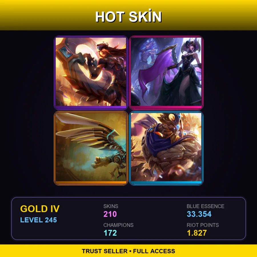 EUW | Lv245 | Gold IV | 210 Skin | 172 Champ