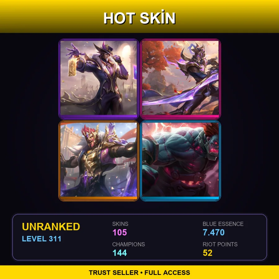 LAN | Lv311 | Unranked | 105 Skin | 144 Champ — Battle Academia Garen
