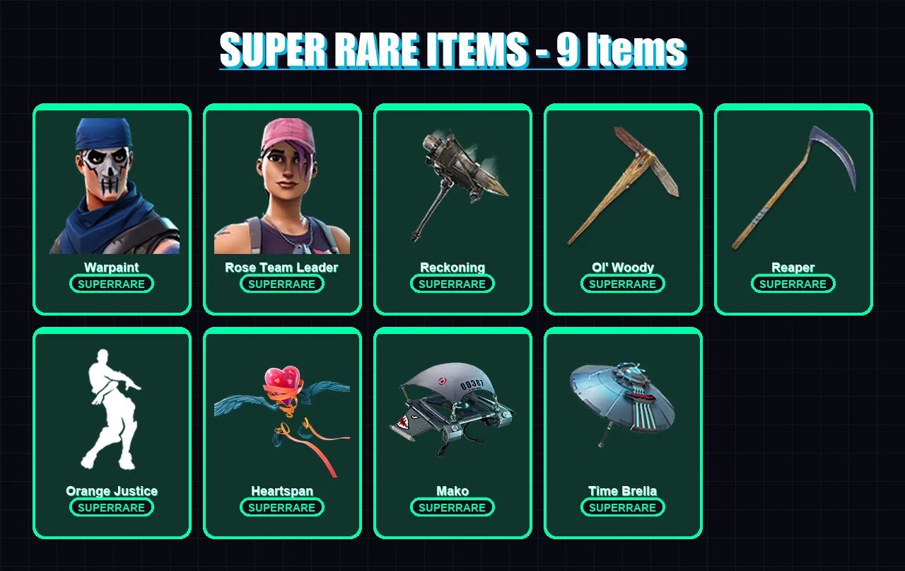 [PC/XBOX/PSN] | Warpaint | Rose Team Leader | Omegarok | Valor | Zenith | 54 skin | 72 pickaxe | 62 emote | 64 glider | Lv876