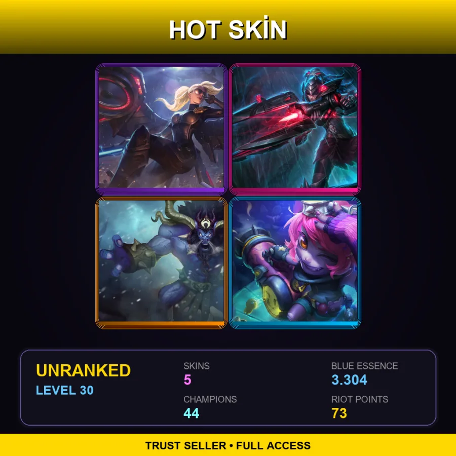 NA | Lv30 | Unranked | 5 Skin | 44 Champ