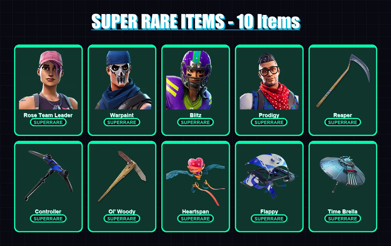 [PC/XBOX] | Rose Team Leader | Warpaint | Blitz | Prodigy | Snap | 147 skin | 144 pickaxe | 126 emote | 136 glider | Lv1698