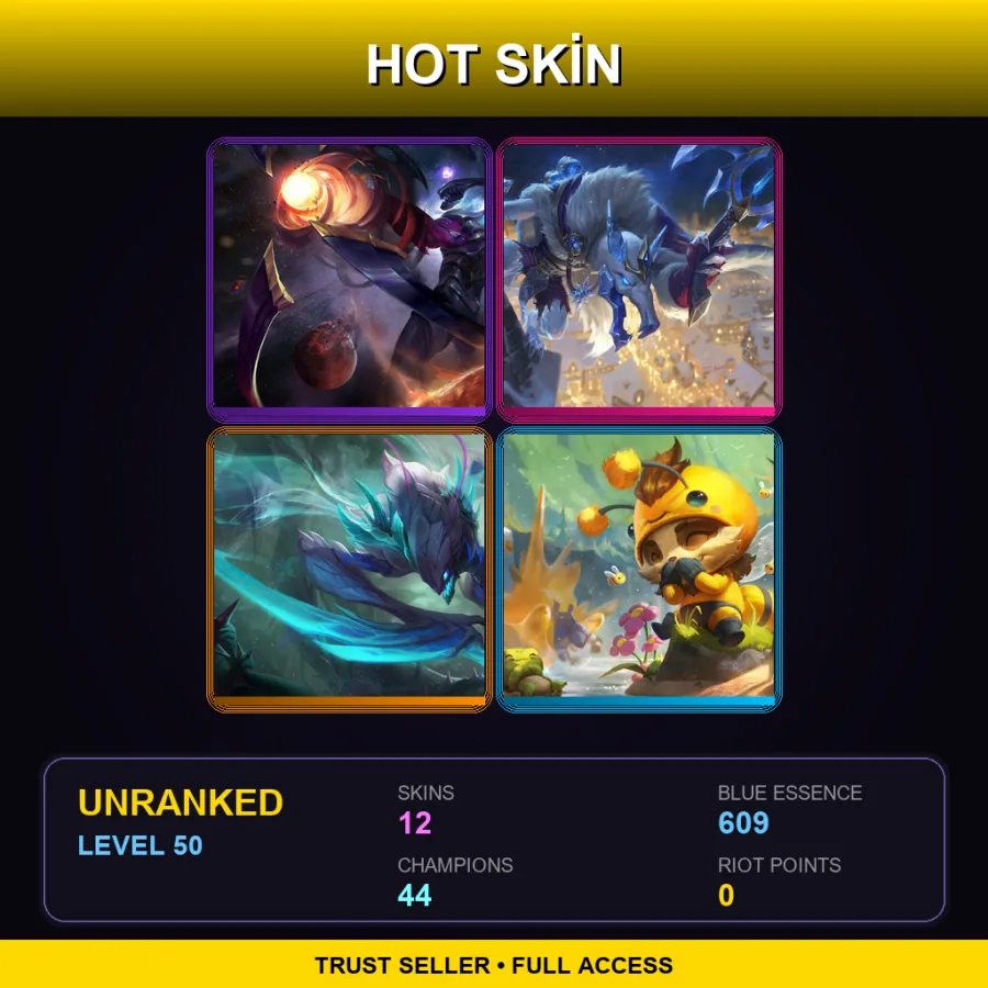 EUNE | Lv50 | Unranked | 12 Skin | 44 Champ