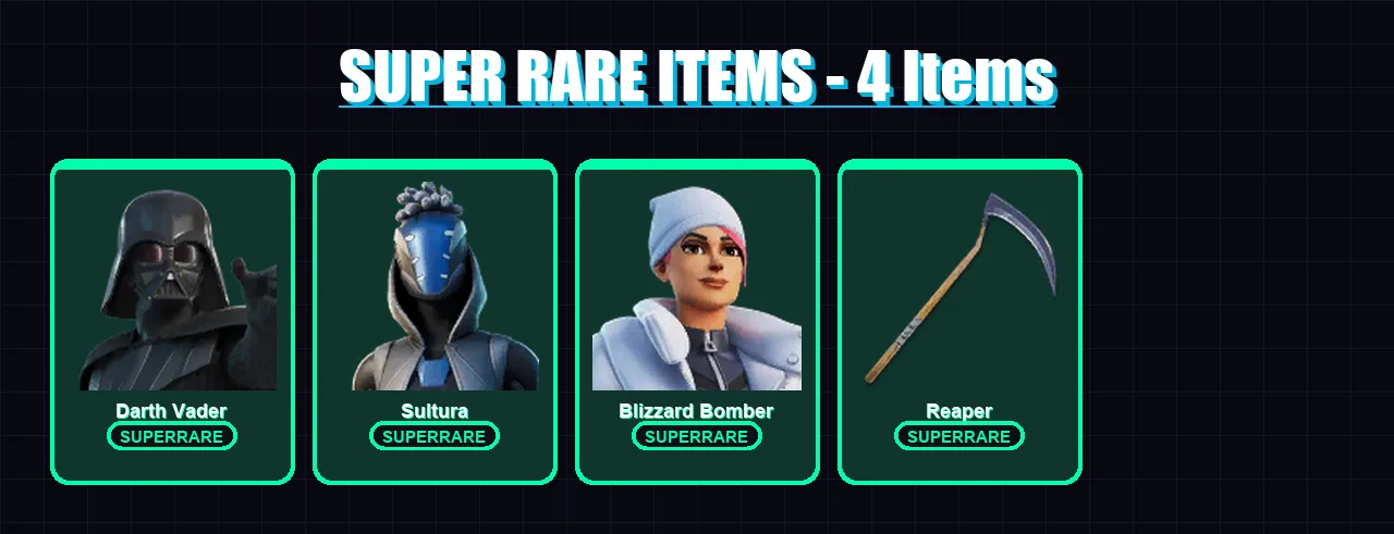 [PS4/PS5/PC] | Darth Vader | Sultura | Blizzard Bomber | The Origin | The Imagined | 118 skin | 157 pickaxe | 123 emote | 118 glider | Lv1760