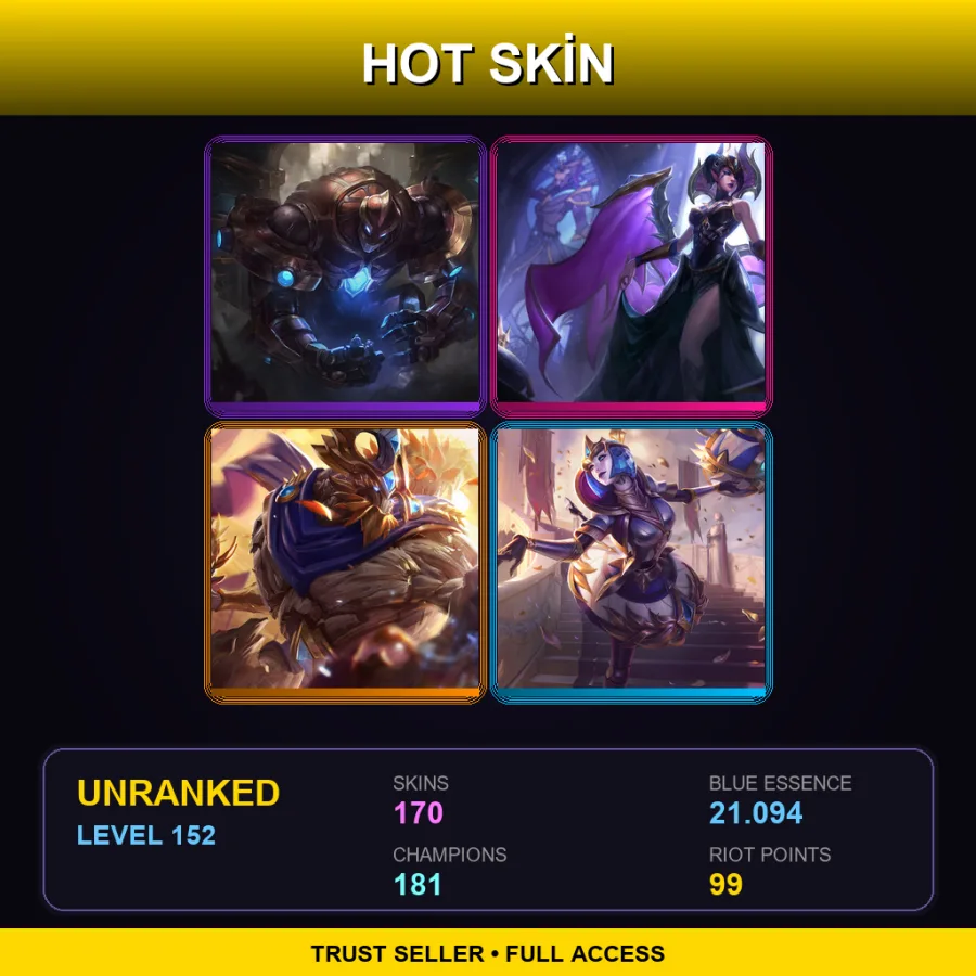 LAN | Lv152 | Unranked | 170 Skin | 181 Champ