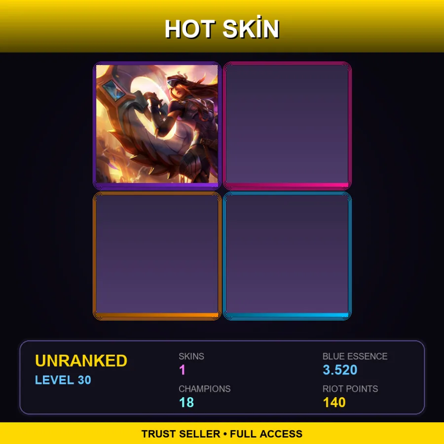 EUW | Lv30 | Unranked | 1 Skin | 18 Champ