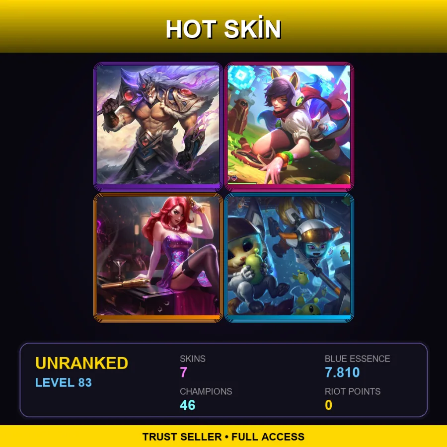 TR | Lv83 | Unranked | 7 Skin | 46 Champ