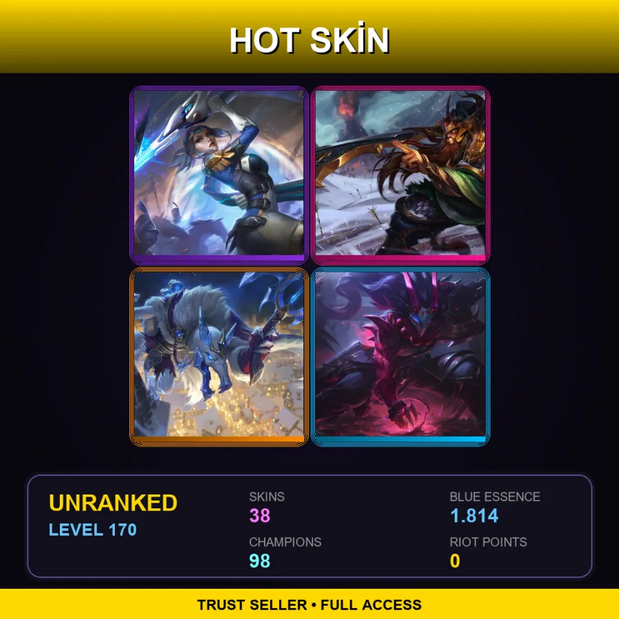 LAS | Lv170 | Unranked | 38 Skin | 98 Champ