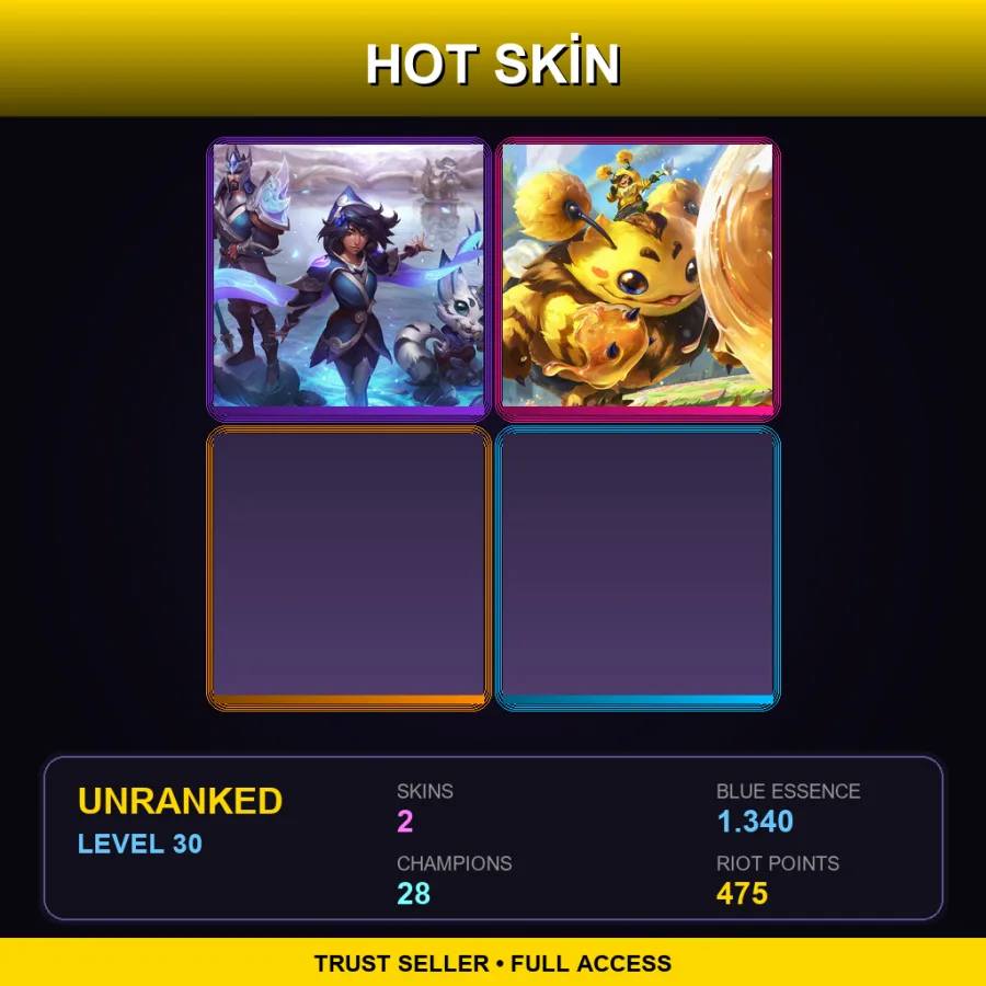 EUW | Lv30 | Unranked | 2 Skin | 28 Champ