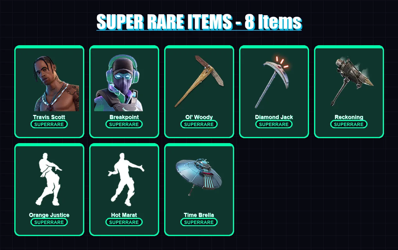 [PC/PSN] | Travis Scott | Breakpoint | Raz | Rox | Zenith | 146 skin | 131 pickaxe | 179 emote | 137 glider | Lv1974